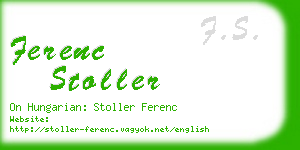 ferenc stoller business card